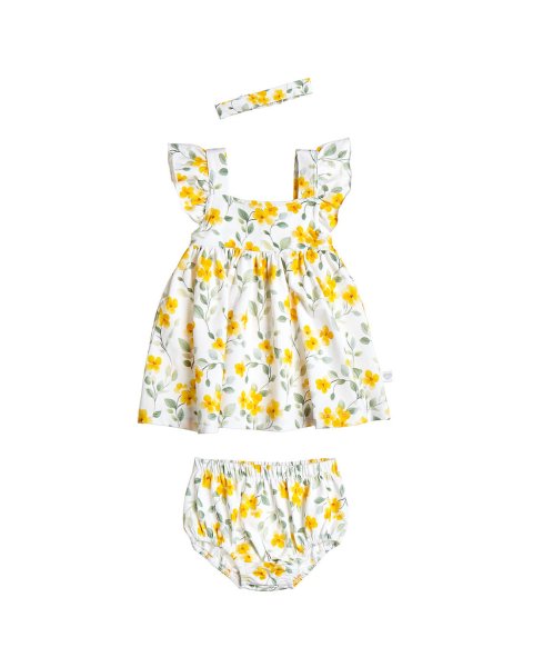 Dress with floral pattern and slip (6 months-4 years)