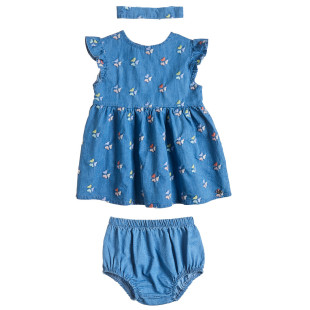Dress with embroidery, slip and headband (3 months-2 years)