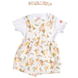 Overall floral with rib top (3-18 months)