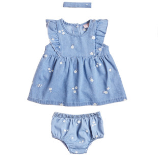 Set denim, slip and headband (3-18 months)