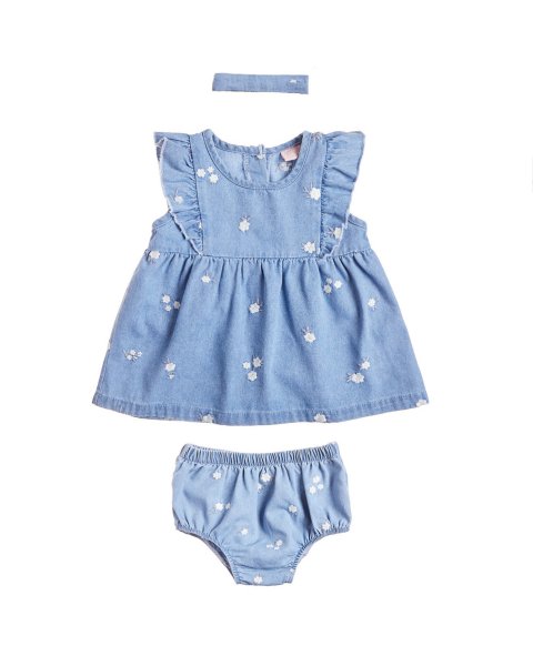 Set denim, slip and headband (3-18 months)