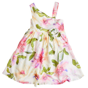 Viscose dress with floral pattern (6-14 years)