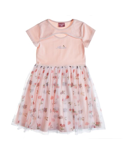 Dress with print and tulle bottom (6-14 years)