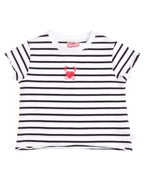 Top with stripes and embroidery (6-16 years)