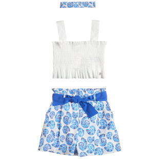 Set crop top with shorts and headband (6-14 years)