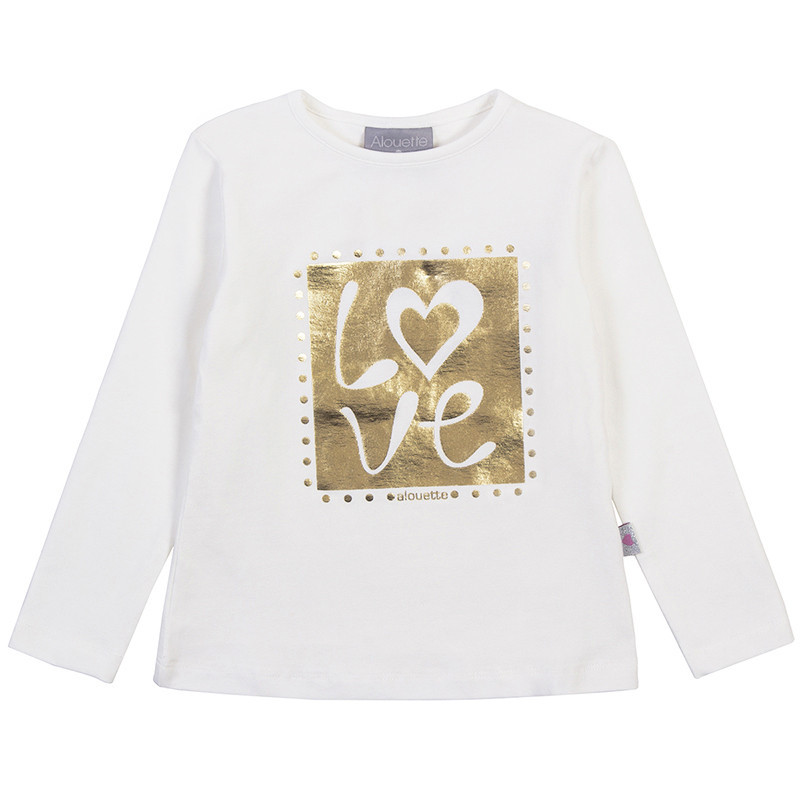 Μπλούζα με μεταλλιζέ τύπωμα Love (Κορίτσι 2-5 ετών)