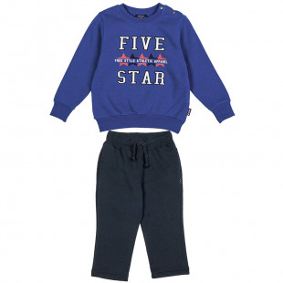 Σετ Φόρμας Five Star μπλούζα με τύπωα και παντελόνι με κορδόνι (Αγόρι 9 μηνών-5 ετών)