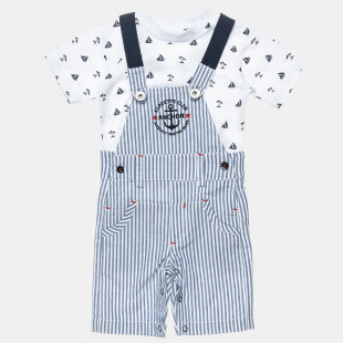 Dungaree with stripes with t-shirt (3-18 months)