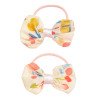 Hair elastics with fabric bow