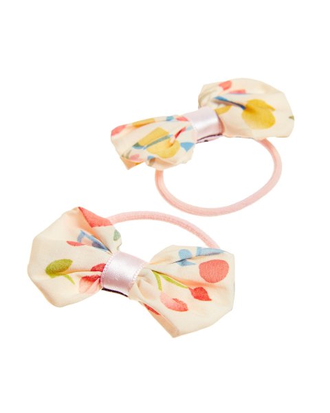 Hair elastics with fabric bow