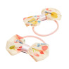 Hair elastics with fabric bow