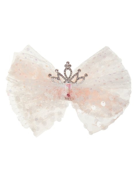 Hair clip with tulle and rhinestones