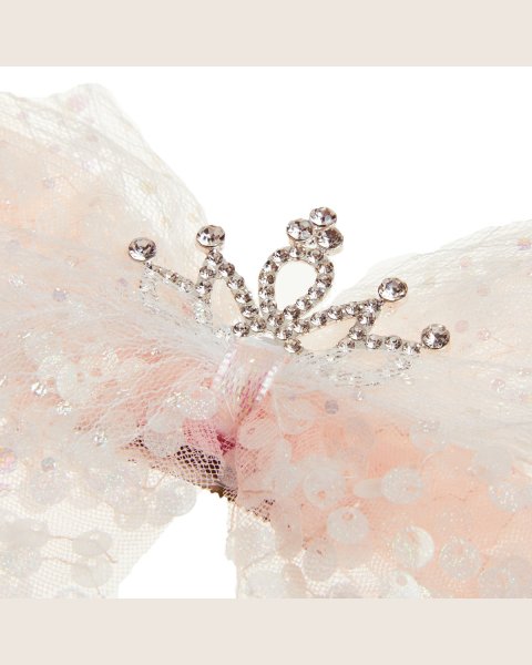 Hair clip with tulle and rhinestones