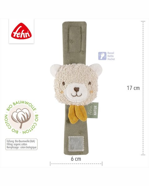 Soft rattle bracelet bear fehnNATUR® (0+ months)