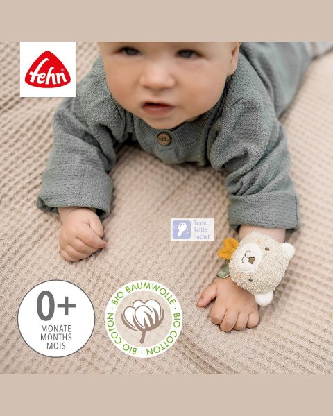 Soft rattle bracelet bear fehnNATUR® (0+ months)