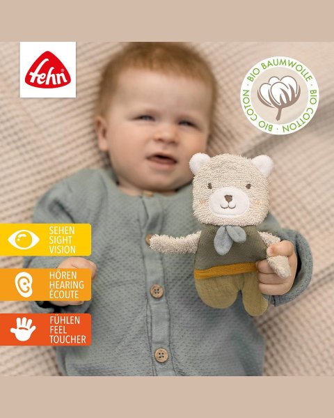 Crinkle toy bear fehnNATUR® (0+ months)
