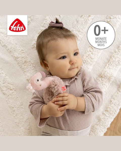 Soft rattle flamingo Fehn (0+ months)