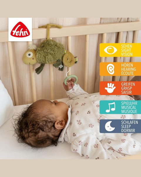 Musical plush toy Fehn & sleeping aid baby chameleon (0+ months)