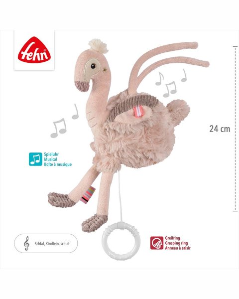 Musical plush toy Fehn & sleeping aid baby flamingo (0+ months)