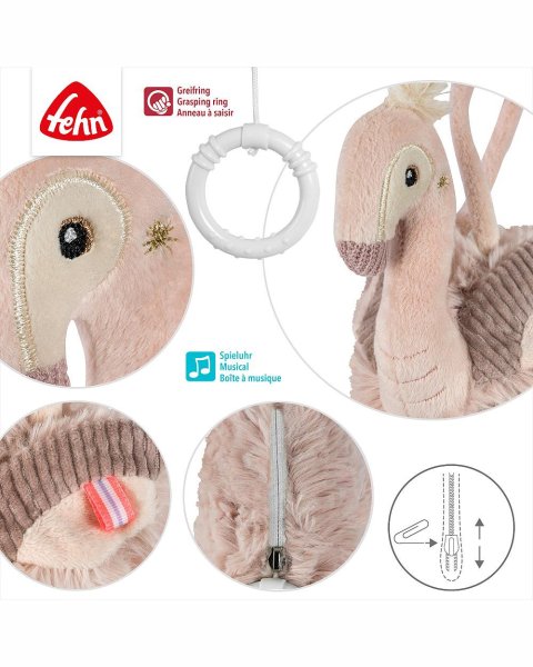 Musical plush toy Fehn & sleeping aid baby flamingo (0+ months)