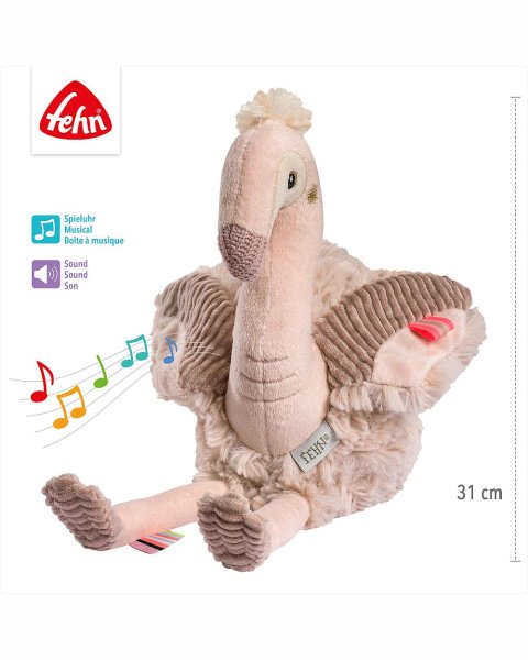Soft toy & sleeping aid with sound flamingo Fehn (0+ months)