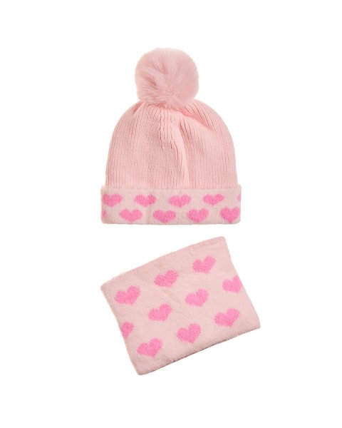 Set beanie and scarf with hearts pattern (2-6 years)