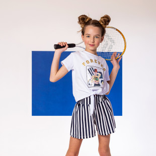 Shorts navy high waist with bows (6-16 years)
