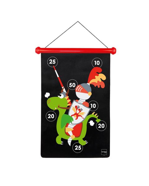 2-Sided Magnetic Scratch Target with 6 Darts-Knights (5+ years)