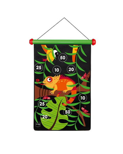 2-Sided Magnetic Scratch Target with 6 Darts-Jungle (5+ years)