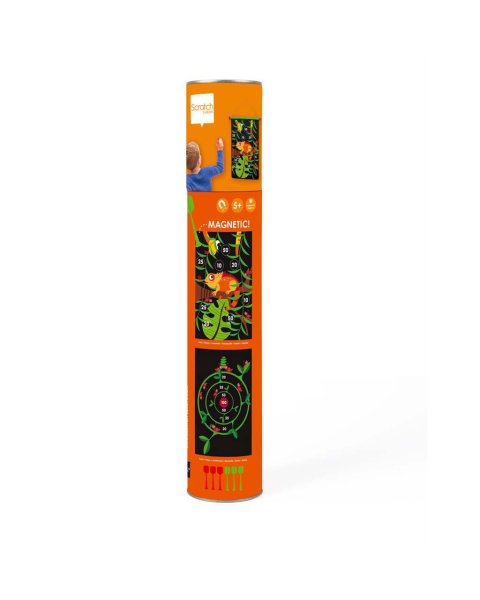 2-Sided Magnetic Scratch Target with 6 Darts-Jungle (5+ years)