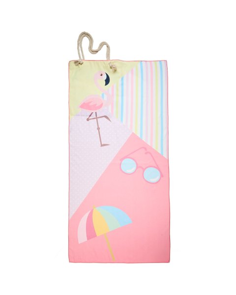 Beach bag-towel flamingo 150x75cm