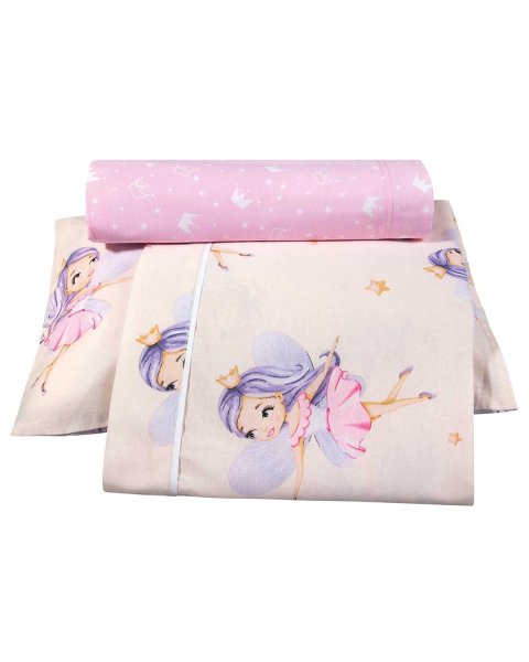 3-piece fairy sheet set (sheets 130x170, pillowcase)