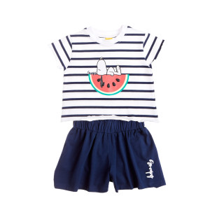 Set Snoopy with scrunchie and embossed elements (12 months-10 years)