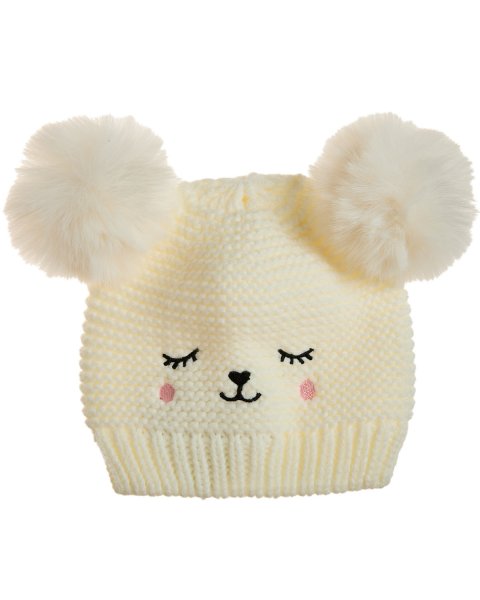 Beanie with pom pon and emboidery (3-9 months)