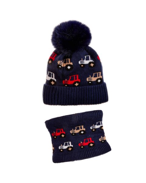 Set beanie and scarf with pom pon (9 months-3 years)