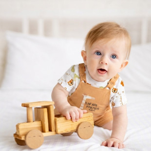Overall with top Tender Comforts with safari print (3-18 months)