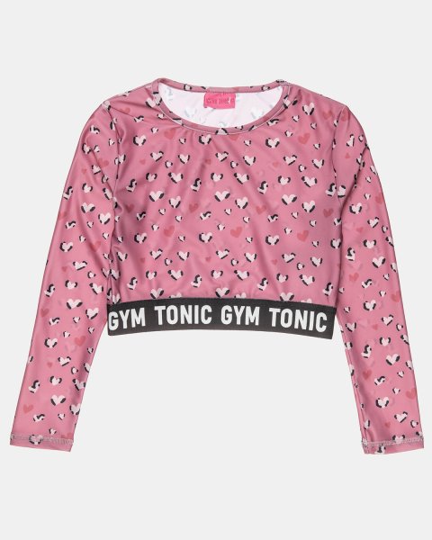 Set Gym Tonic crop top and leggings with hearts pattern (6-16 years)