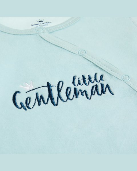 Babygrow velour Tender Comforts with embroidery (1-12 months)