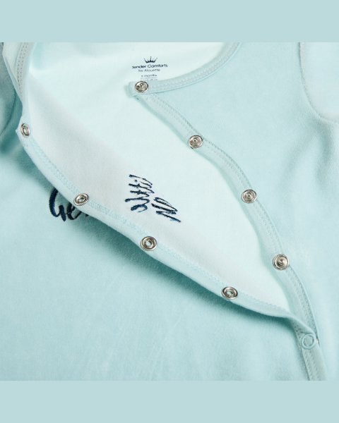 Babygrow velour Tender Comforts with embroidery (1-12 months)