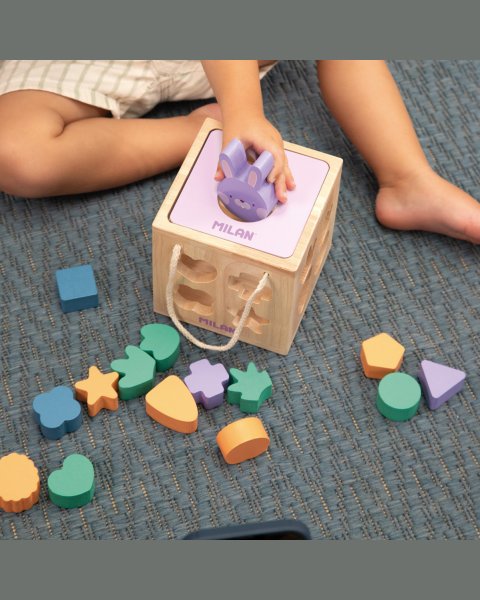Wooden educational toy - Rabbit cube (12+ months)