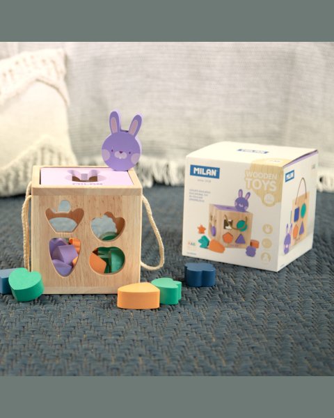 Wooden educational toy - Rabbit cube (12+ months)