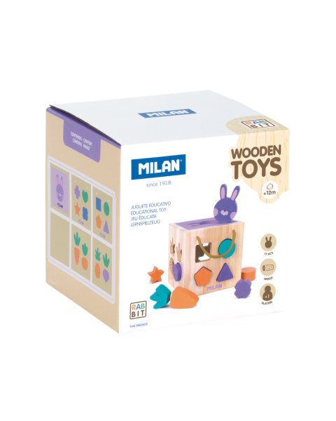 Wooden educational toy - Rabbit cube (12+ months)