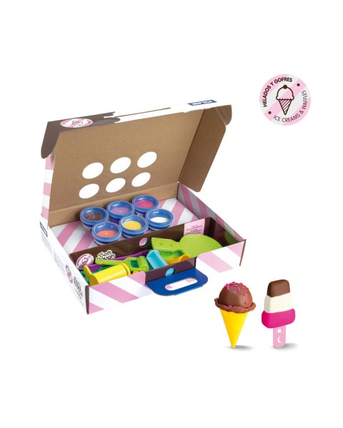 Kit 6 cans 59 g Soft Dough with tools Ice creams & Waffles (3+ years)