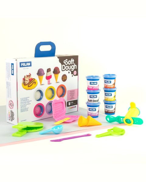 Kit 6 cans 59 g Soft Dough with tools Ice creams & Waffles (3+ years)