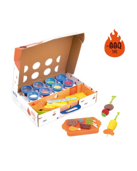 Kit 8 cans 59 g Soft Dough with tools Barbecue (3+ years)