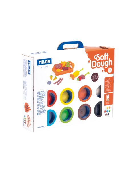 Kit 8 cans 59 g Soft Dough with tools Barbecue (3+ years)