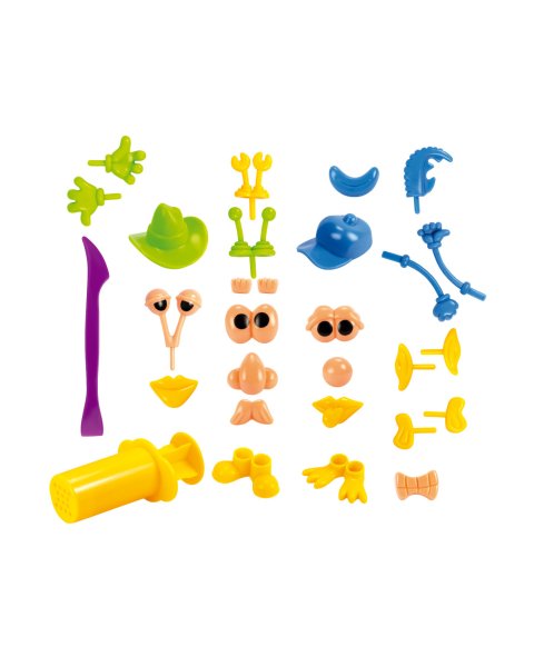 Kit 4 cans 116 g Soft Dough with tools Funny faces (3+ years)