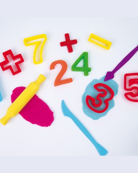 Kit 8 cans 59 g Soft Dough with tools 'Lots of numbers (3+ years)