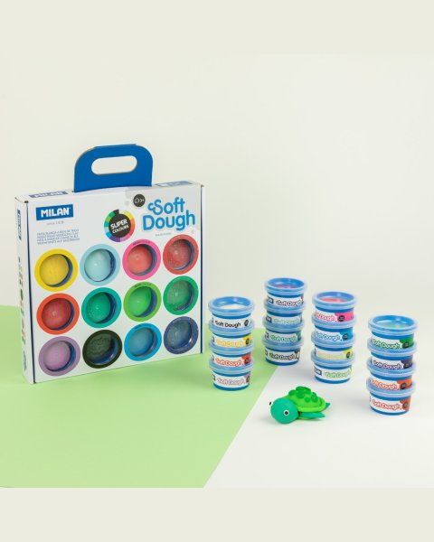 Kit 16 cans 30 g Soft Dough assorted colours (incl. Neon and Glitter) (3+ years)