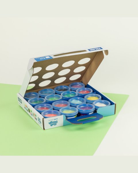 Kit 16 cans 30 g Soft Dough assorted colours (incl. Neon and Glitter) (3+ years)